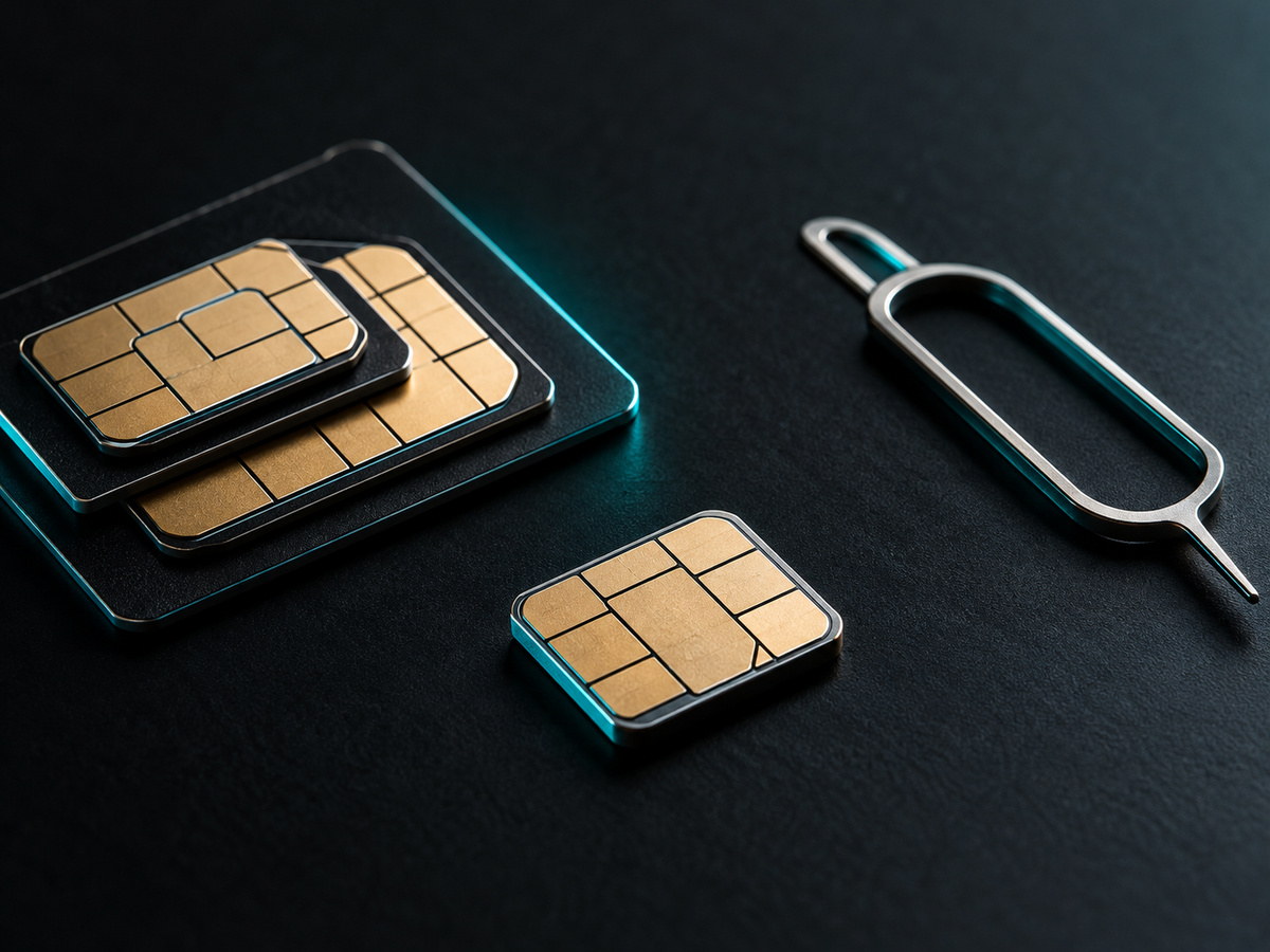 SIM cards on charcoal
